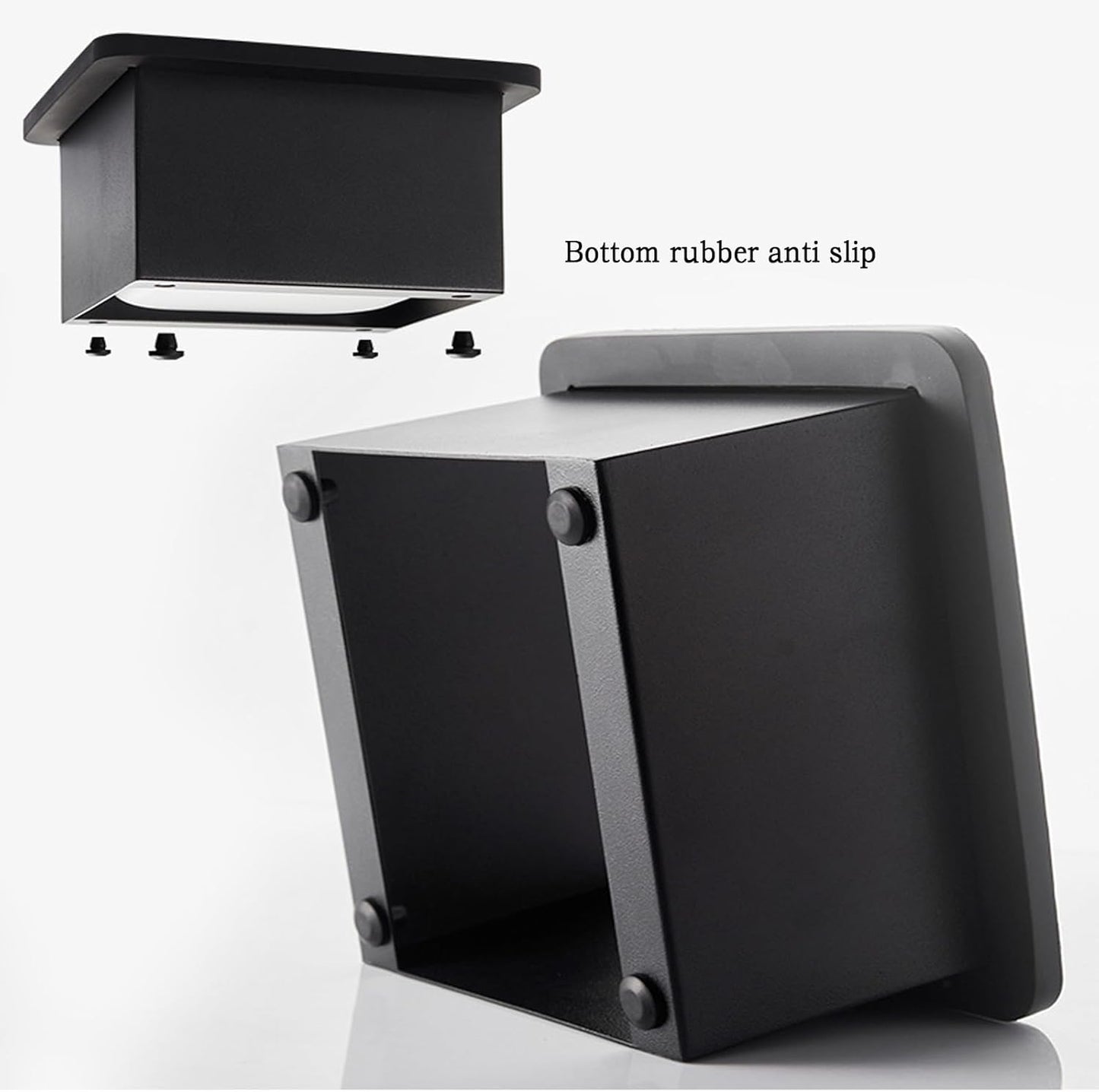 Coffee Knock Box, Stainless Steel Coffee Espresso Knock Box Coffee Grounds Bin with Noise Reduction Rubber Ring, Barista Espresso Machine Accessories (Large)