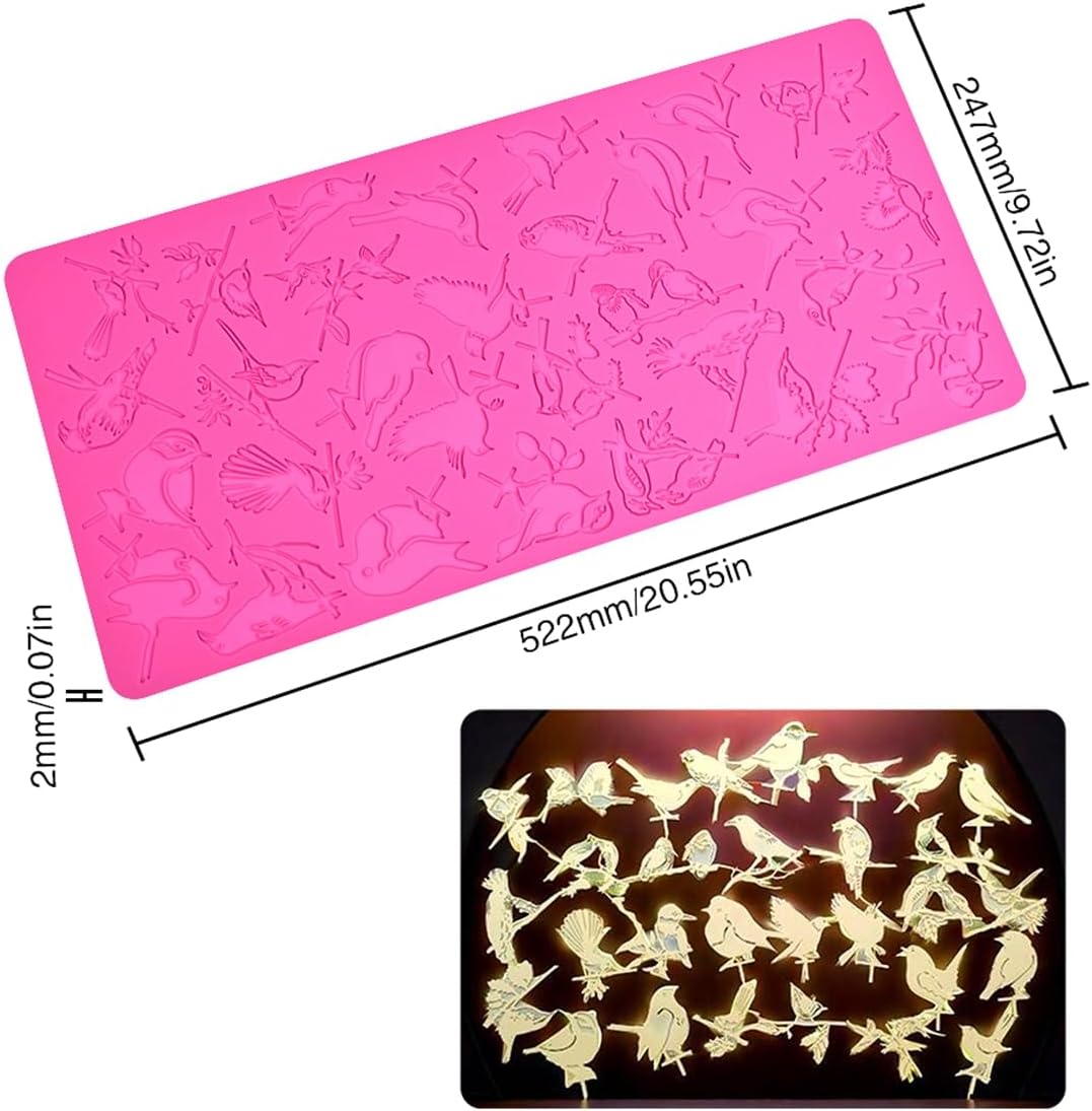 mostsom Silicone Mold 3D Hollow Out Lace Mold Kitchen Lace Emboss Mat Magpie Bird Silicone Fondant Cake Decorating Chocolate Sugarcraft Moulds (A_ Magpie Bird)