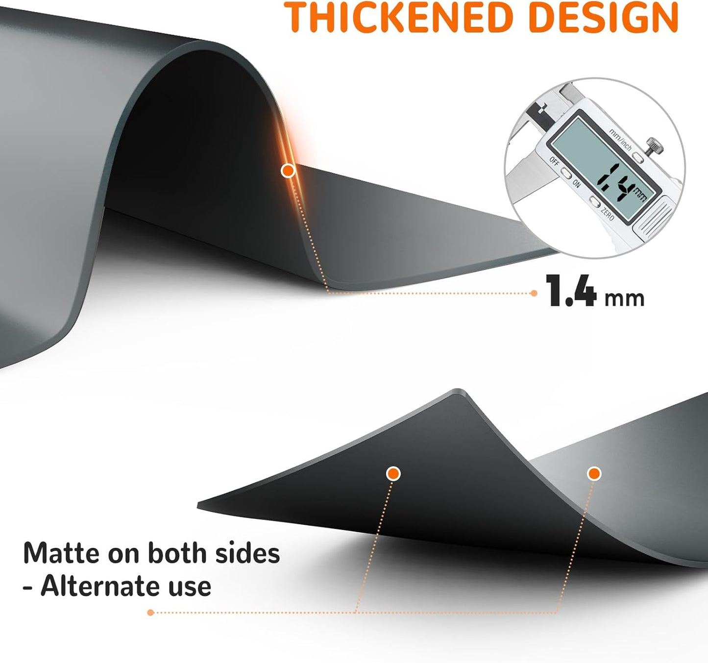 Warome Silicone Mat, 47"x 23" Silicone Mats for Kitchen Counter, Nonslip Heat Resistant Mat, Extra Large Kitchen Counter Mat, Countertop Protector for Craft, No Creases-Gray