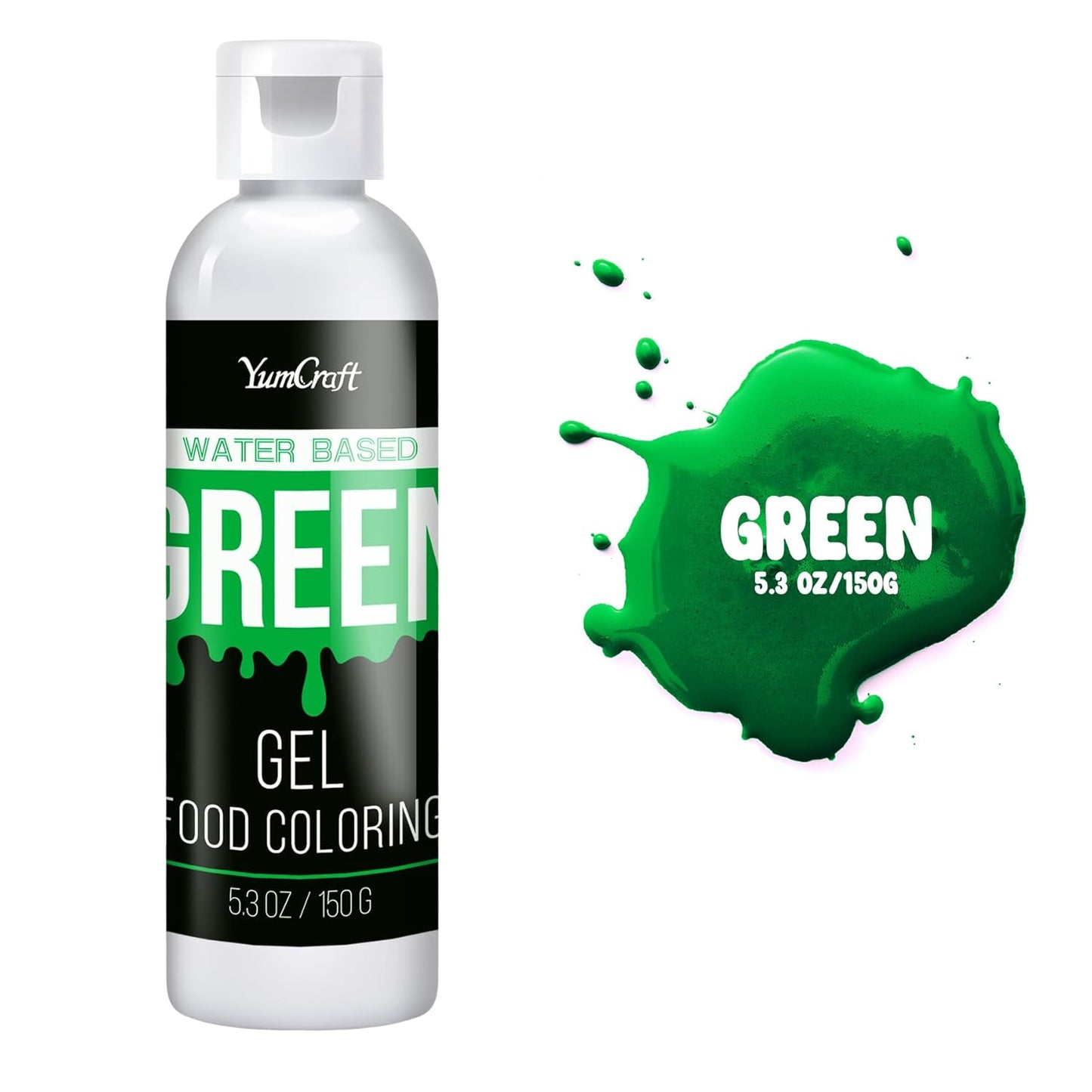 Food Coloring Gel - Vibrant Color Gel Food Coloring for Cake Decorating, Baking, Easter Egg, Icing - Tasteless Food Color Dye for Fondant, Cooking, Slime, Airbrush (Green, 5.3oz)