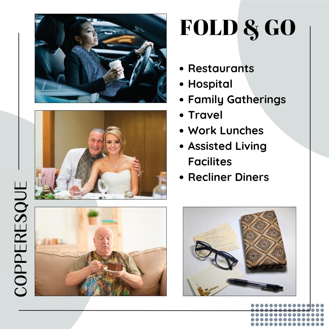 Adult Bib Scarf - Dignified Alternative to Bibs | Washable and Reusable Clothing Protectors for Eating