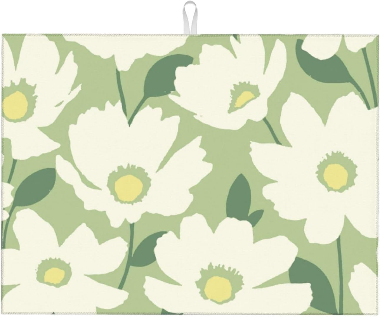 Large Dish Drying Mats For Kitchen Counter Microfiber Kitchen Drying Mat XL Draining Pad Absorbent Quick Drying Dish Mat 18x24 Inch - Flowers