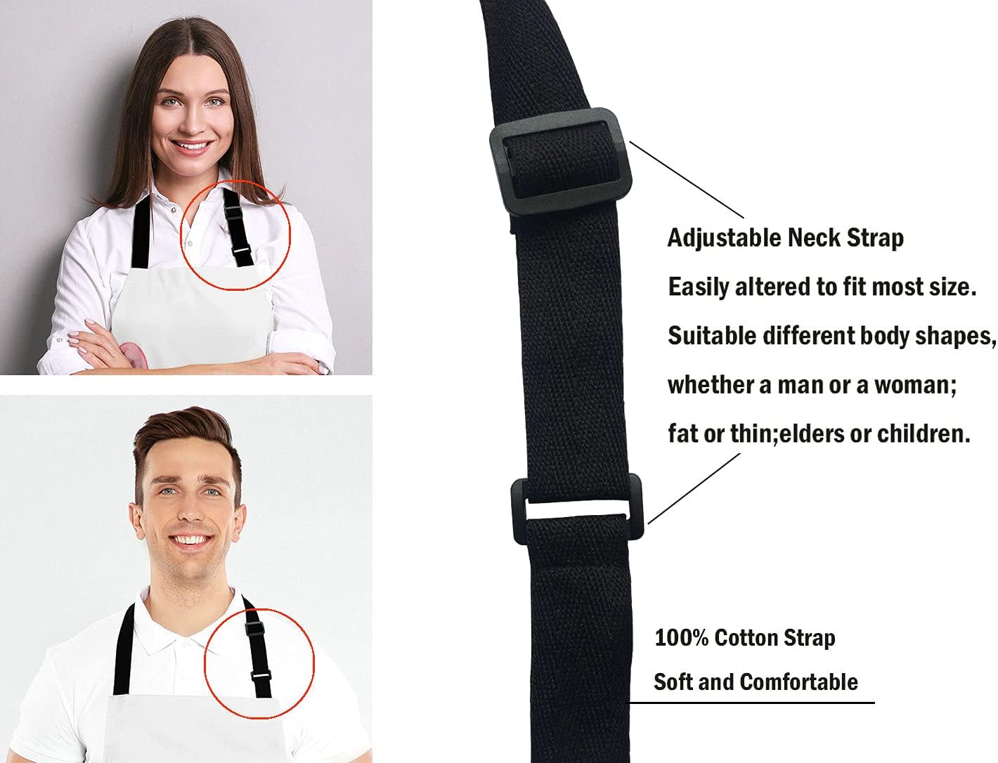 Pink Flamingo and Roses Bib Apron with Adjustable Neck for Men Women,Suitable for Home Kitchen Cooking Waitress Chef Grill Bistro Baking Apron