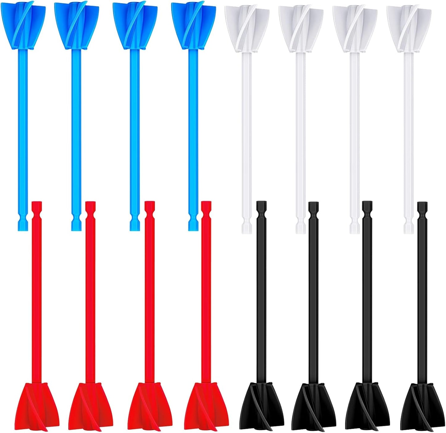 16 Pcs Epoxy Resin Mixer Paddles, Reusable Plastic Mixing Paddle Paint Stirrer for Drill, Multipurpose Helix Drill Mixer Attachment for Mixing Epoxy Resin Paint Silicone Molds, Works with Most Drills