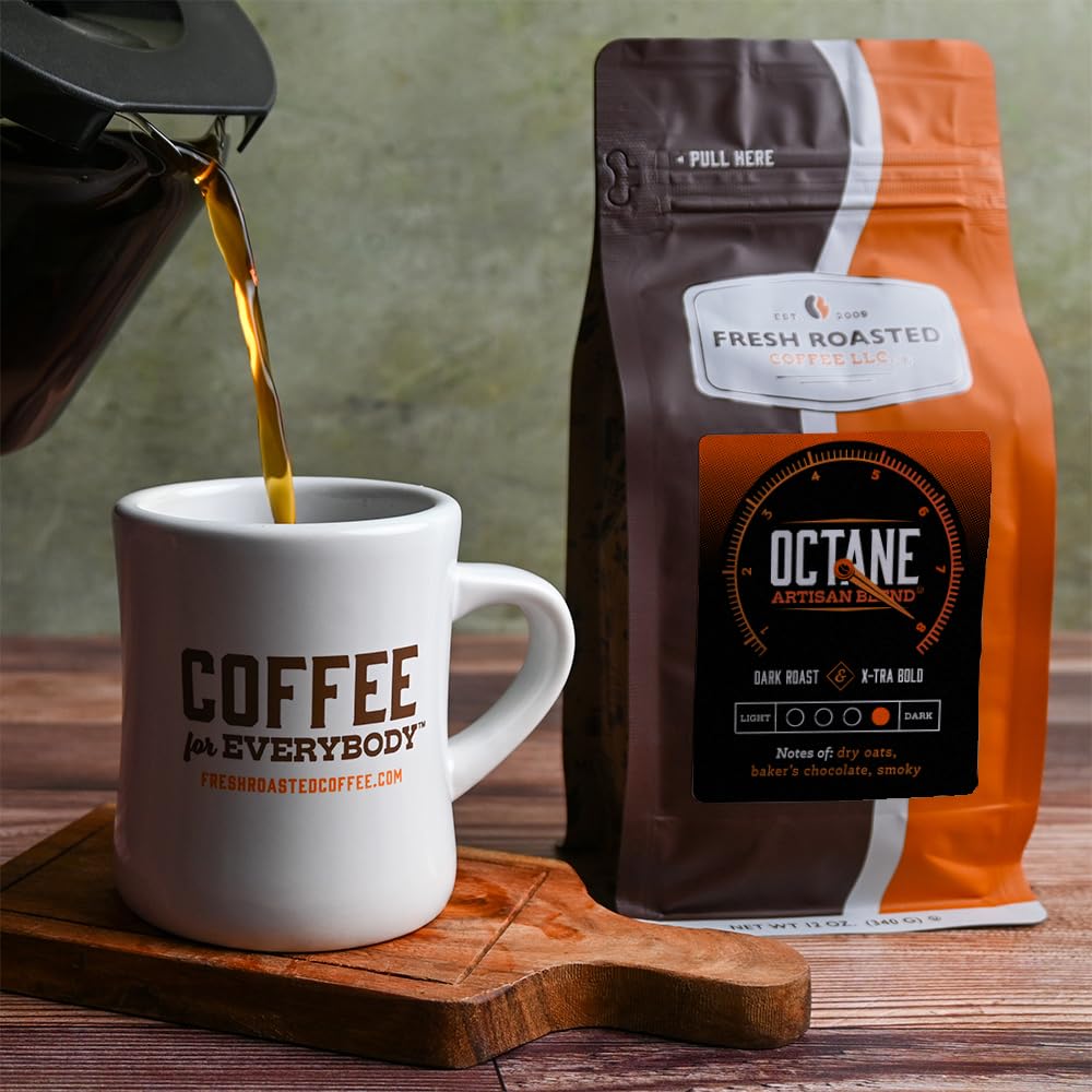 Fresh Roasted Coffee, Octane, 12 oz, Dark Roast, Kosher, Ground