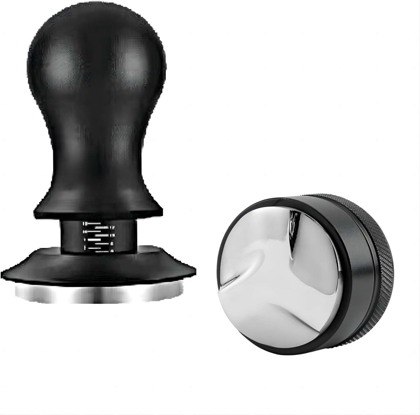 53mm Coffee Tamper & Distributor Set 53mm, Espresso Tamper Set with Spring Loaded and Base, Coffee Machine Accessories 54mm Calibrated Tampers for Breville Portafilter with Coffee Cleaning Brush