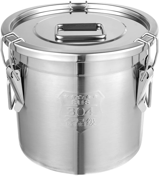 405 OZ Stainless Steel Canister Rice Cereal Grain Storage Containers with Lid Airtight Coffee Bean Storage Milk Flour Sugar Food Storage for Home Bar Restaurant (12L/405 OZ)