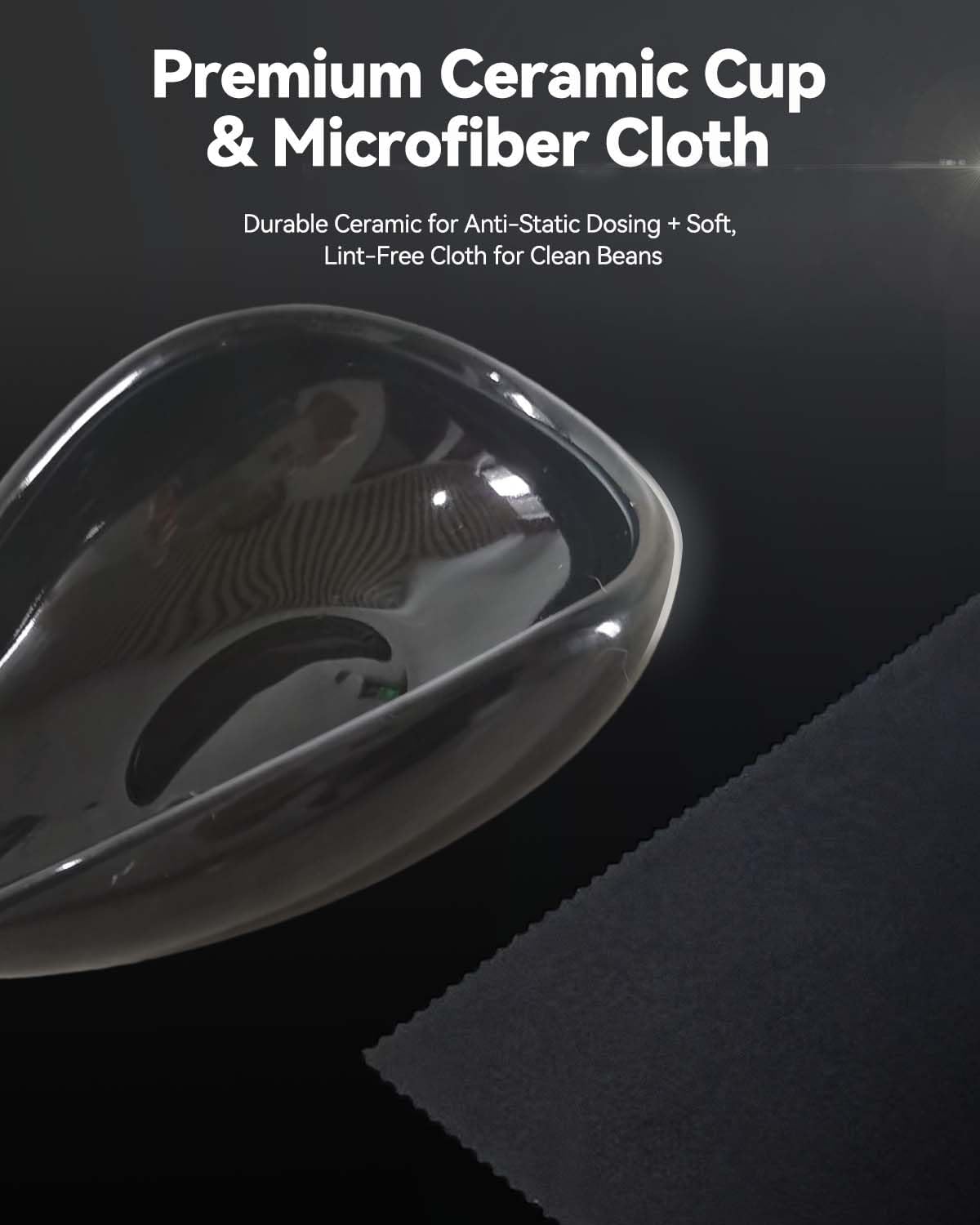 Coffee Bean Dosing Cup, Espresso Dosing Cup, Coffee Spray Bottle, RDT Spray Bottle, Single Dosing Kit with High Fiber Cleaning Cloth