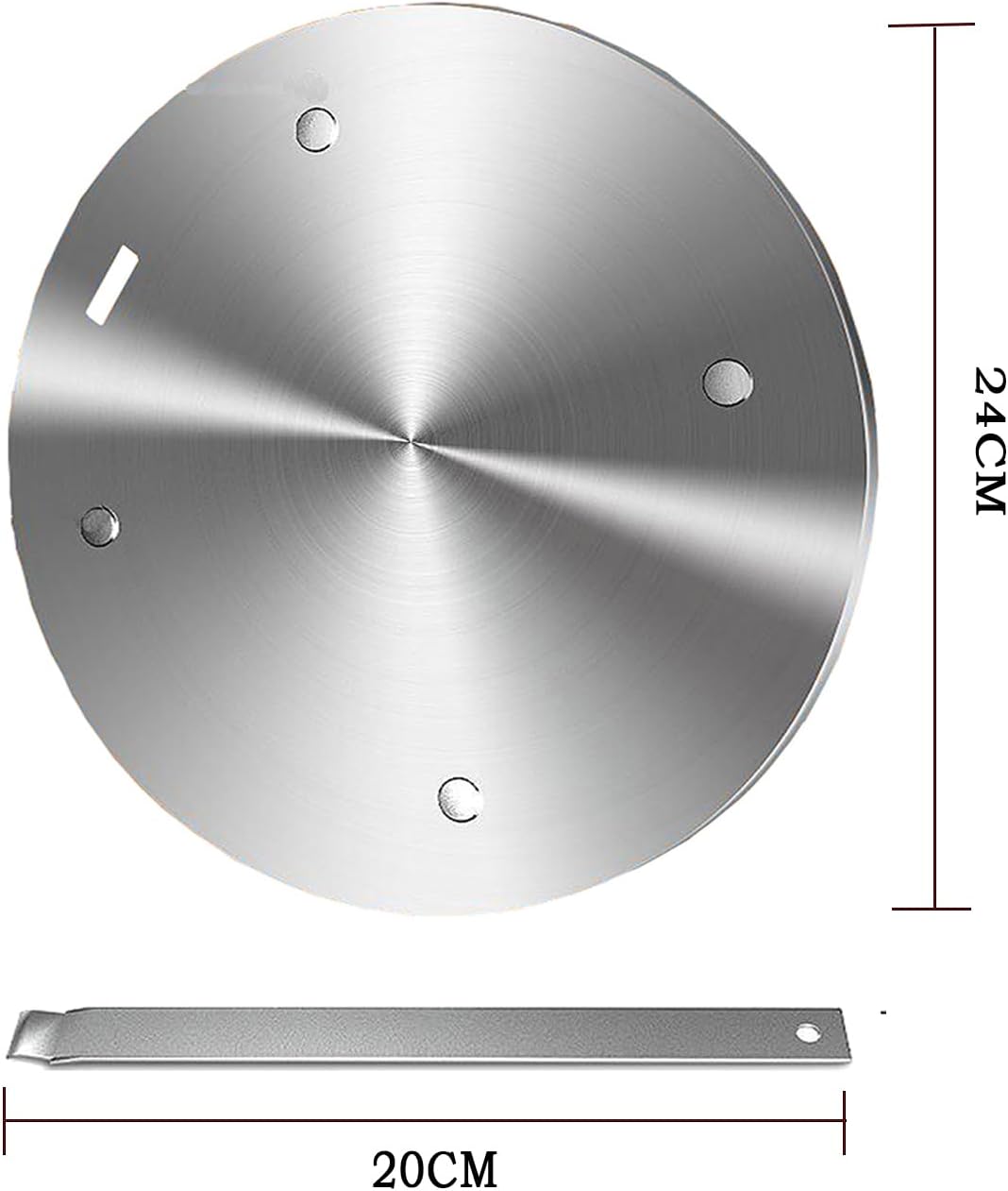 Heat Diffuser Plate, Grouarty Stainless Steel Cooking Induction Adapter Simmer Plate for Electric Gas Glass Cooktop Hob Ring, Induction Cooktop Converter Plate With Handle 9.45inch