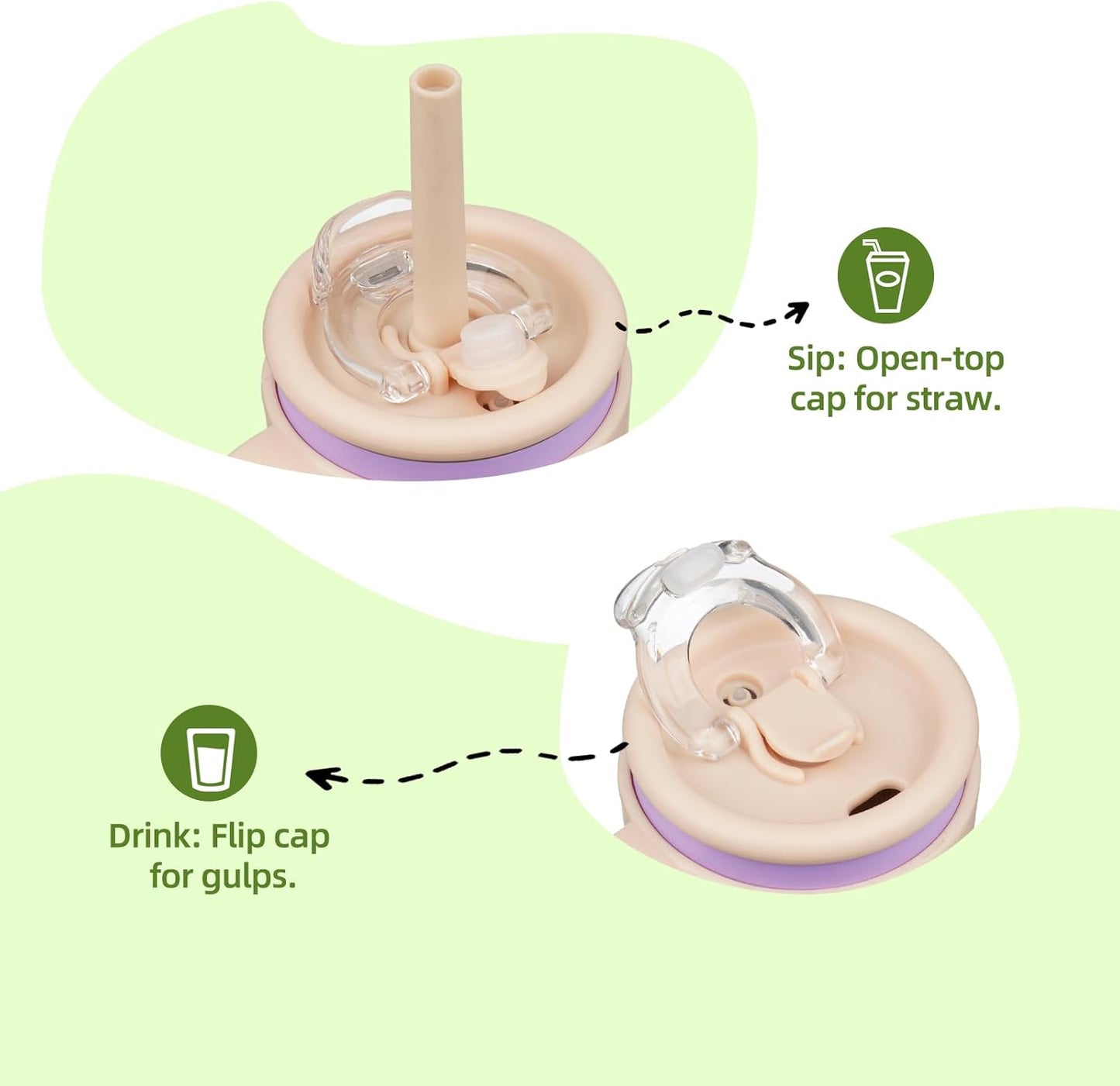 14 oz Tumbler with Side Handle, Insulated Water Bottle with Straw and 2 in 1 Lid, Stainless Steel Cup Travel Coffee Mug for Sports Office Gym,Purple