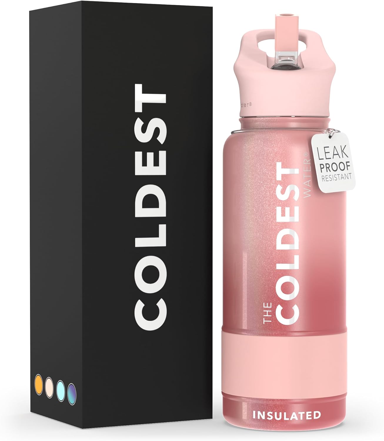 Coldest Insulated Water Bottle with Straw Lid - Stainless Steel Metal Insulated Bottle for Men & Women (Bellatrix Pink, 32 oz)
