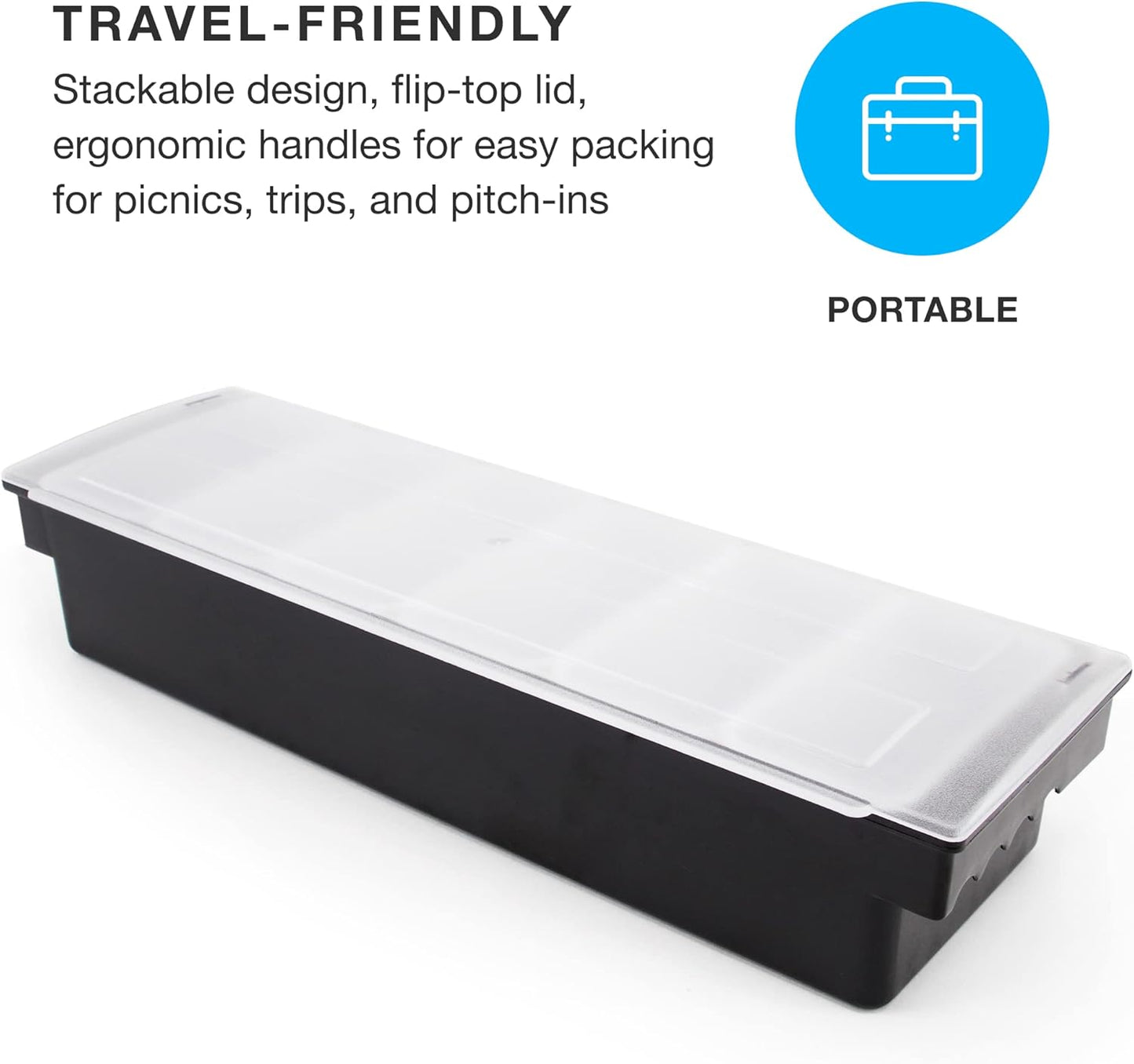 Cocktailor 6 Tray Bar Top Food & Garnish Station with Lid - Condiment Dispender for Bartending, Taco Bar, Ice Cream, Fruit, Salad Bar - Topping Organizer for Restaurant Supplies & Accessories