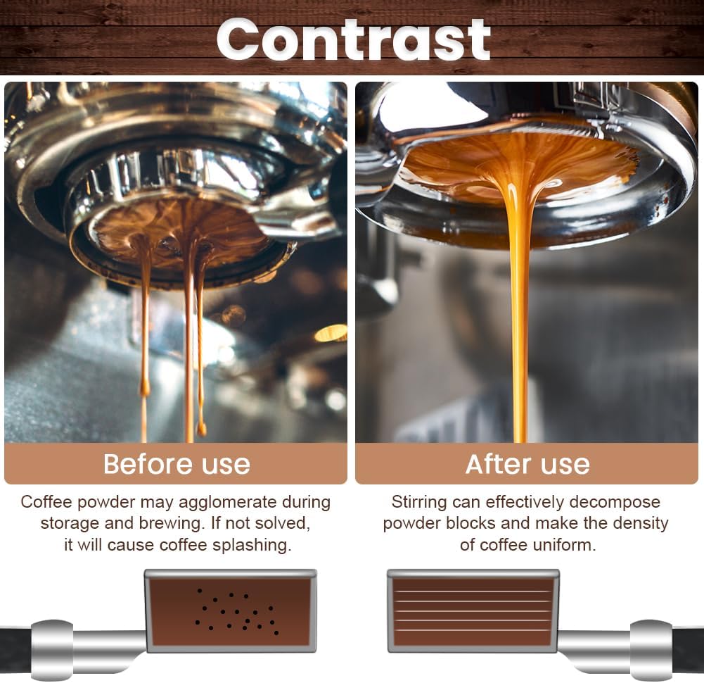 51mm Espresso Accessories Kit:Spring Loaded Calibrated Tamper,WDT Tool Espresso,Magnetic Dosing Funnel,Distribution Needle,Latte Art Pin,Fits Espresso Coffee Machines