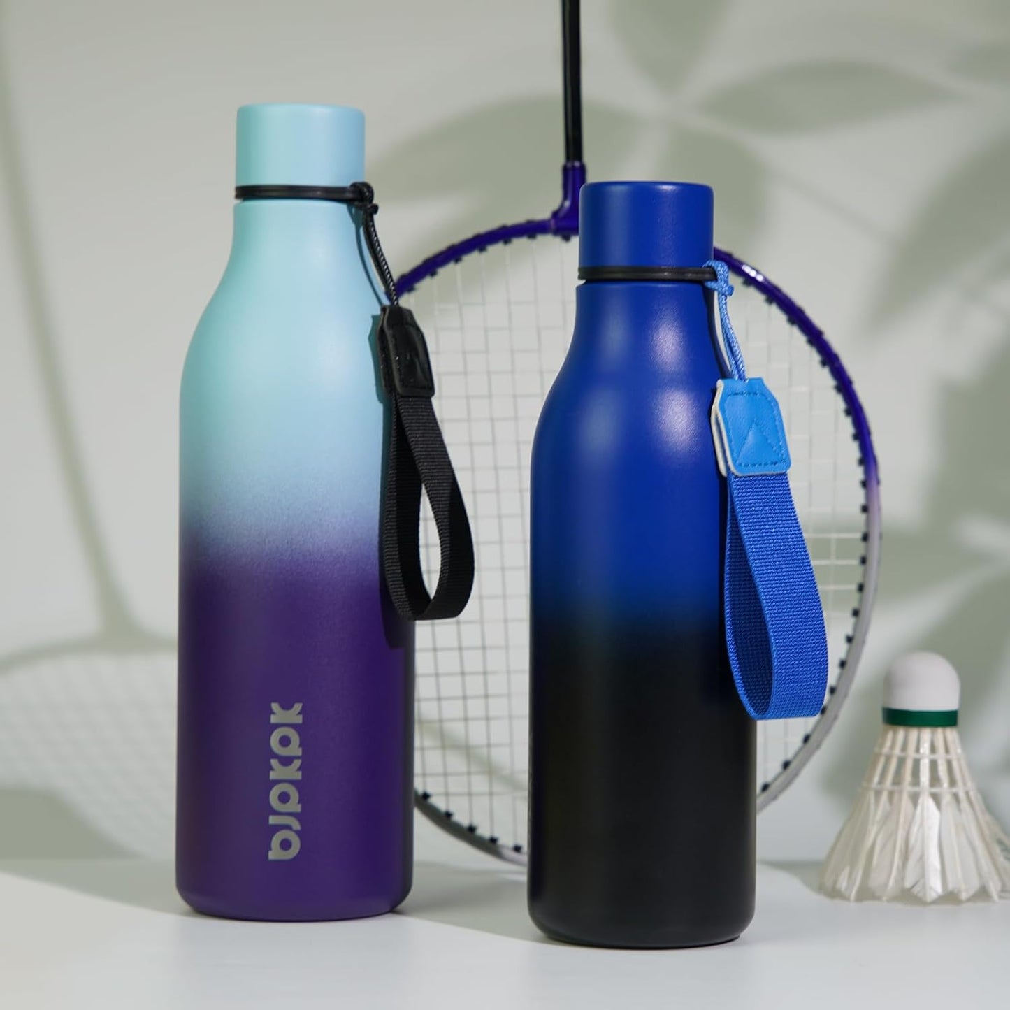 BJPKPK Insulated Water Bottles, 25 oz Stainless Steel Metal Water Bottle with Strap, BPA Free Leak Proof Thermos, Mugs, Flasks, Reusable Water Bottle for Sports & Travel, Navy Blue