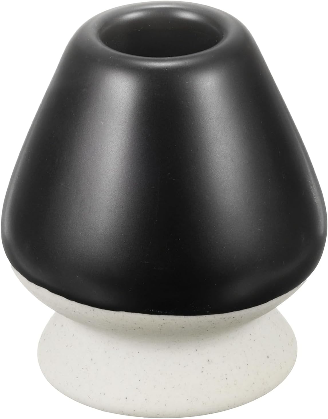 HARFINGTON Ceramic Chasen Stand 70mm Matcha Whisk Holder Teas Set Whisks Stand Traditional Matcha Tea Chasen Holder Tea Set Accessories for Tea Tasting, Beige/Black