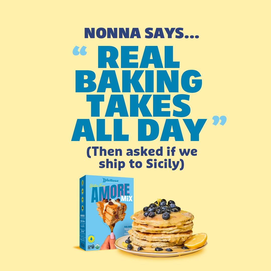 Dilettoso's Organic Gluten-Free Oat Flour Baking Mix | Variety Pack: Vanilla, Chocolate, and Wild Blueberry | Pancakes, Waffles, Cupcakes, Brownies, and Cookies | 10oz AMORE Mix (3 Boxes)