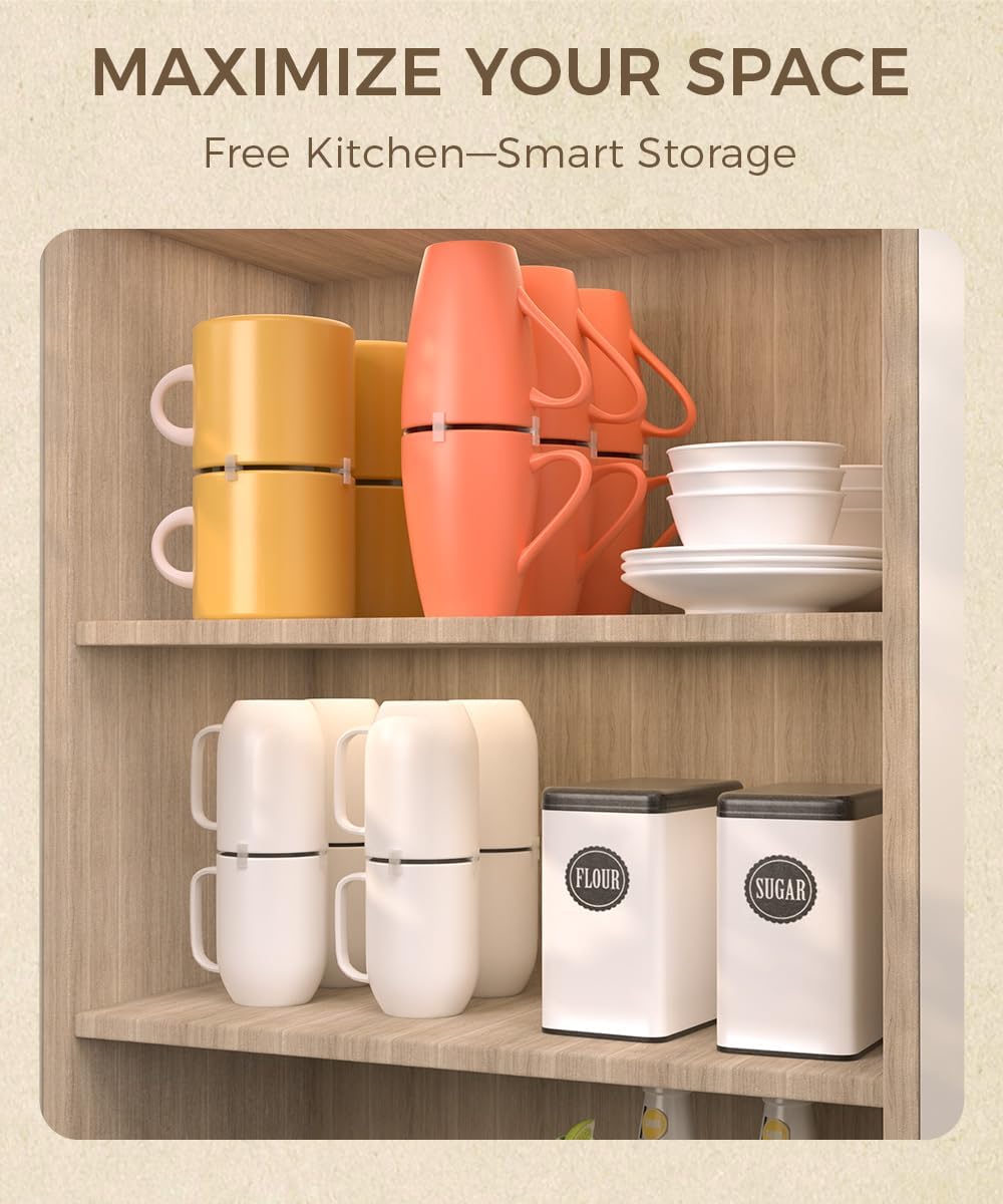 Coffee Mug Organizers and Storage (8Pack), Adjustable Stackable Cup Organizer for Kitchen Cabinets Shelf Organization, Cupboard Save Space Cup Stacker Holder for Tea Cup/Coffee Mugs/Glasses