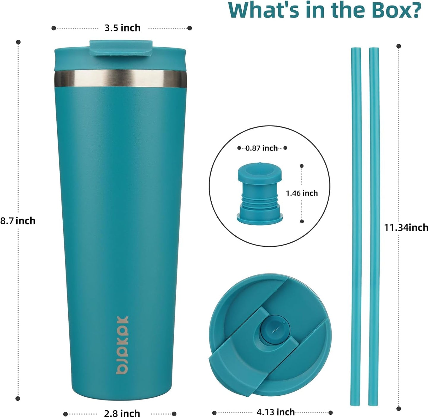 BJPKPK 26oz Tumbler With lid And Straw Stainless Steel Travel Coffee Mug Insulated Tumblers Cups,Laguna