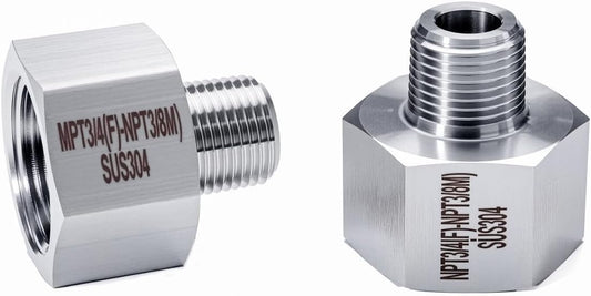 2 pieces Npt3/4 Female to Npt3/8Male Reducer,3/4-3/8Water pipe Adapter, Fabricate of 304 Stainless Steel
