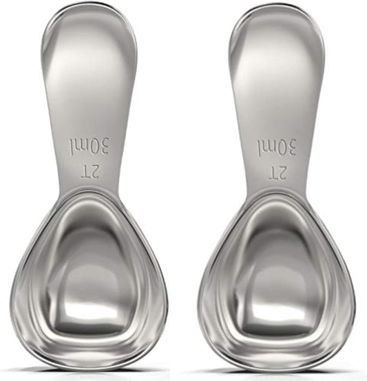 BALCI - Stainless Steel Coffee Scoop Set (2&2 Tablespoon, 30ml and 30ml) Exact Measuring Spoons for Coffee, Tea, Sugar, Flour and More! …