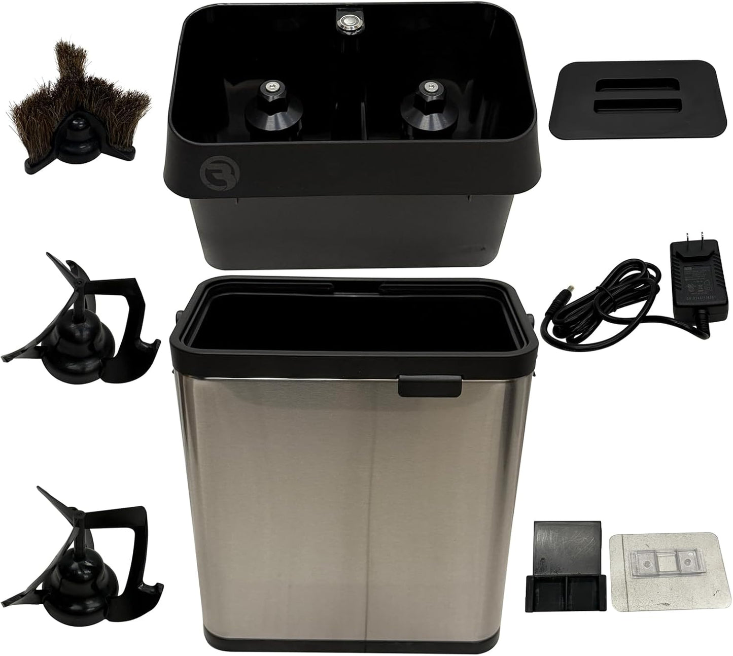 Electric Portafilter Cleaning Machine for 58mm - Knock Box Coffee Cleaner for Commercial & Home (Silver)