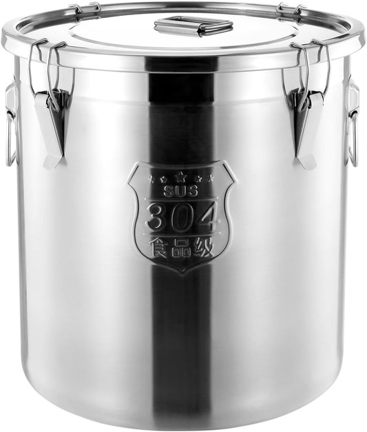 1623 OZ Stainless Steel Canister Rice Cereal Grain Storage Containers with Lid Airtight Coffee Bean Storage Milk Flour Sugar Food Storage for Home Bar Restaurant (48L/1623 OZ)