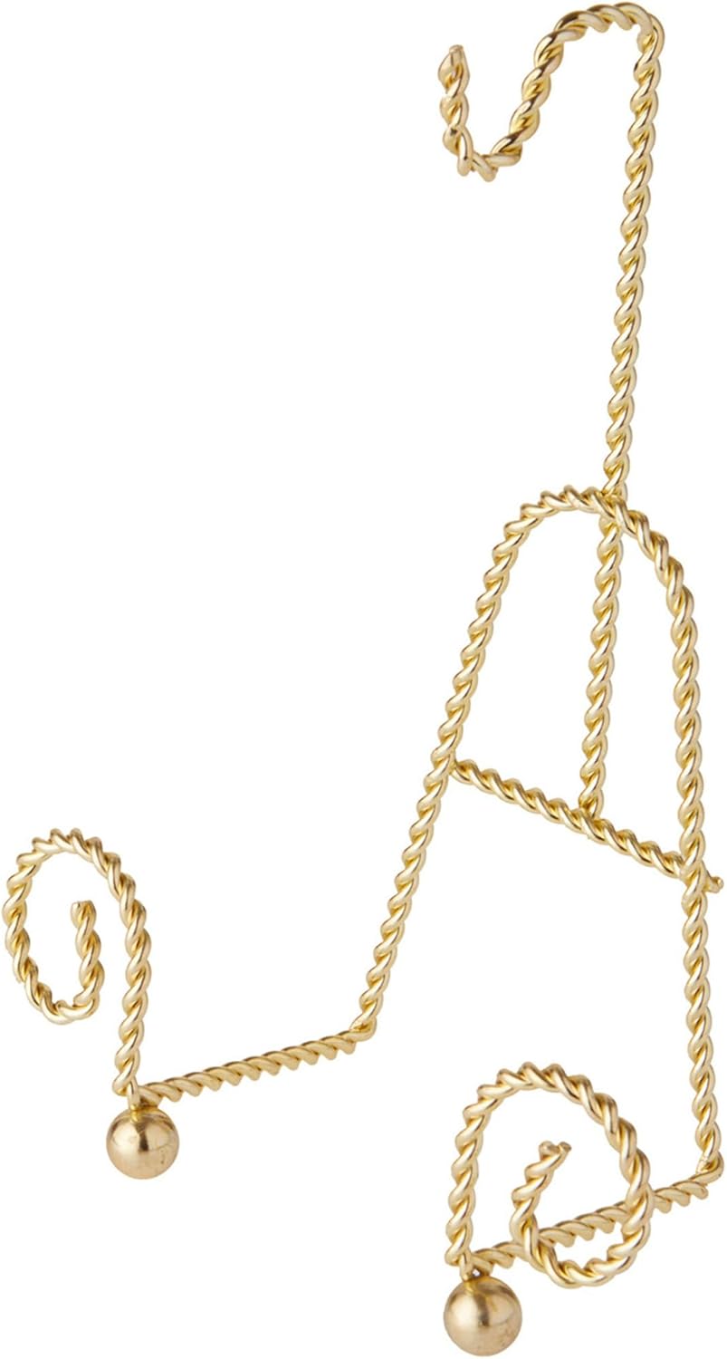 Bard's Scroll Twisted Gold-toned Cup and Saucer Stand, 6.5" H x 5" W x 2.5" D, Pack of 12