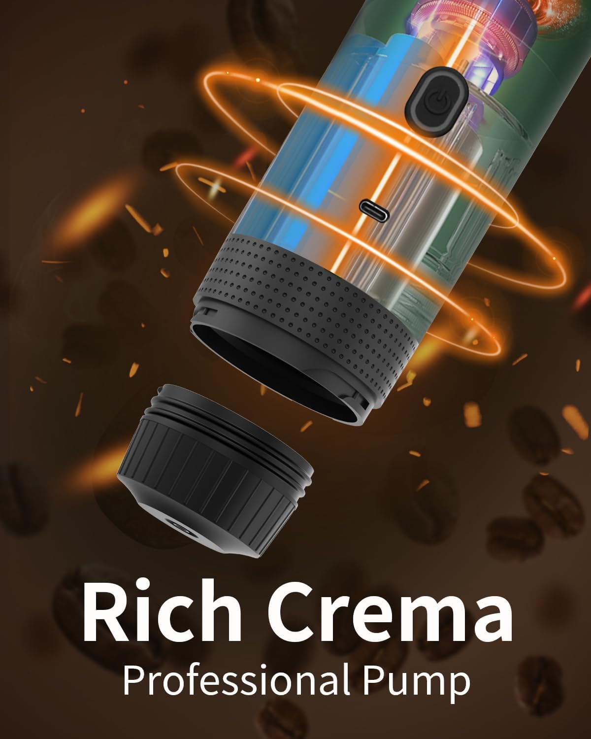 Portable Electric Espresso Machine, Car Coffee Maker for Travel Camping, Battery Powered Coffee Brewer Compatible with Ground Coffee & NS Capsules, Green