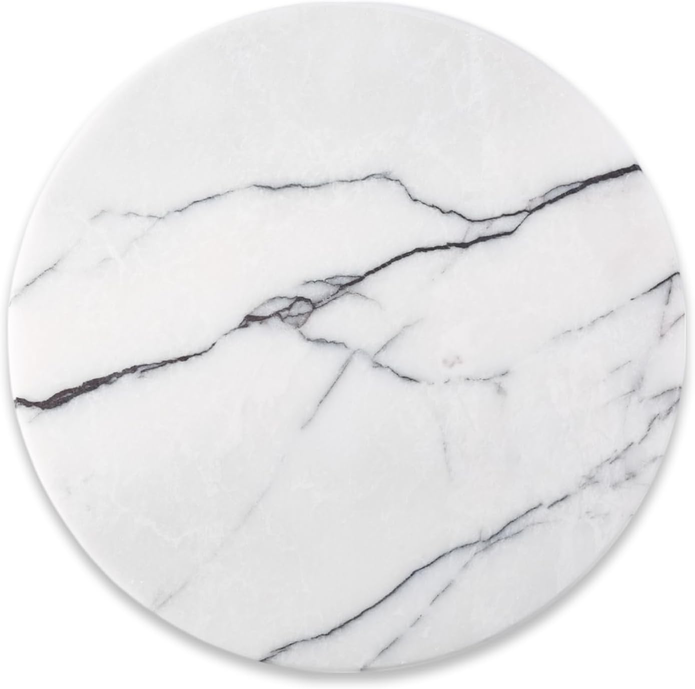 Koville Marble Cutting Board for Kitchen Countertop, 11" Round Marble Cheese Board Serving Tray for Baking, Charcuterie, Pastry, Trivet, Stone Cutting Boards for Kitchen - Milas Lilac