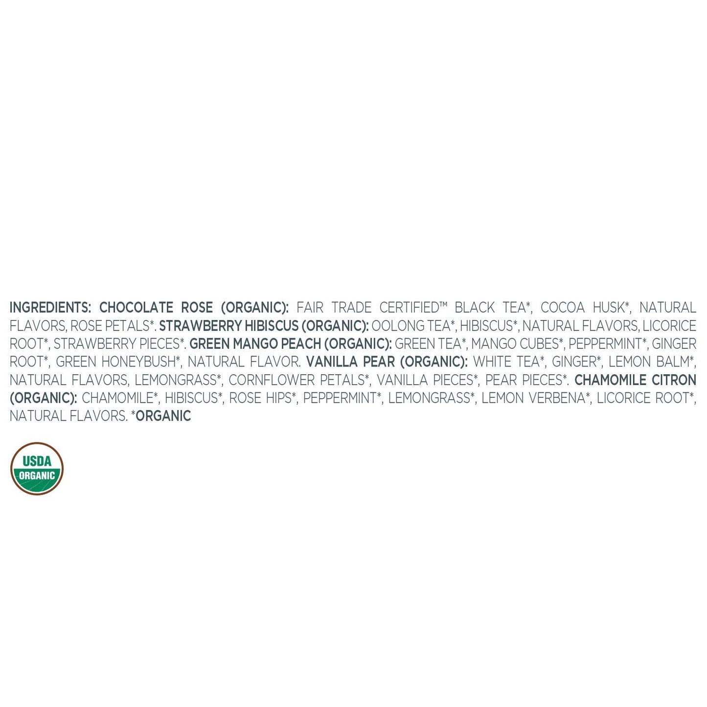 Tea Forte Jardin Organic Fruit, Herb and Flower Teas, Petite Presentation Box Tea Gift Set Sampler, 10 Count, 2 of Each Variety Individually Wrapped Handcrafted Pyramid Infuser Bags