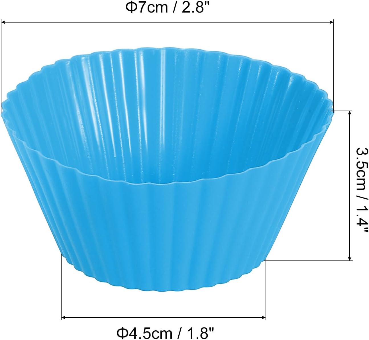 uxcell 36Pcs Silicone Cupcake Liners, Non-Stick Baking Cups, for Cooking Eggs, Baking Muffins and Make a Cake(Blue)