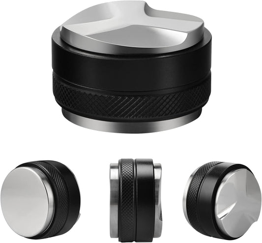 58mm Espresso Distributor & Tamper, Coffee Distributor Adjustable Height, Coffee Leveler Fits with Two-in-one Double-head and Flat-bottom Three Leaf for Macaroons