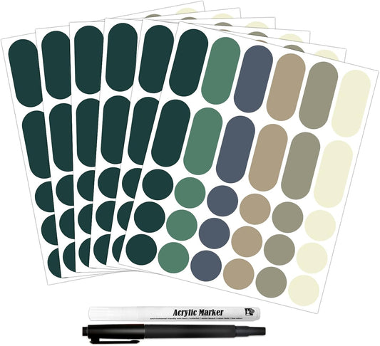 180Pcs Removable Labels for Jars Waterproof Self Adhesive Kitchen Label Stickers for Food Storage Containers, Home and Pantry Organization,2 Marker Pens Included