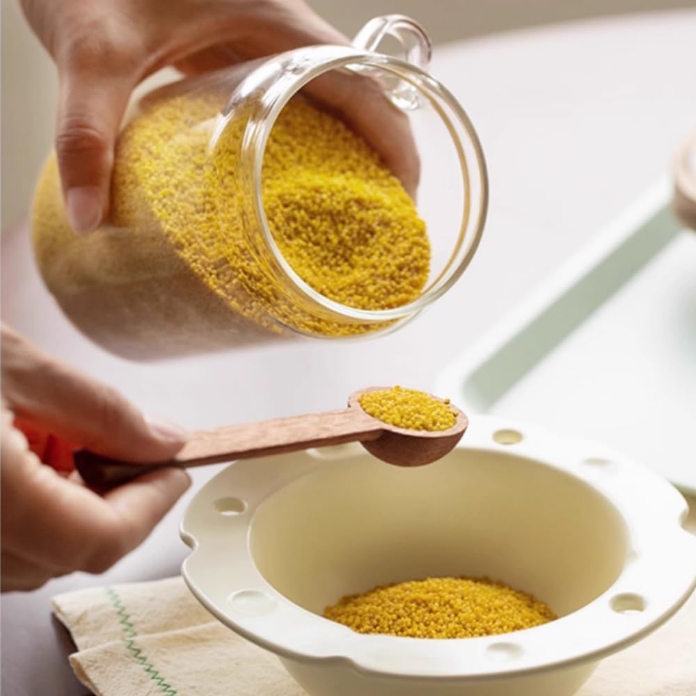 Glass Jars Containers with Wooden Handles Lids and Scoop Clear Canister Jars Set with Spoon for Kitchen Food Storage Coffee Tea Sugar Decorative Countertop Organization Jars 25 oz