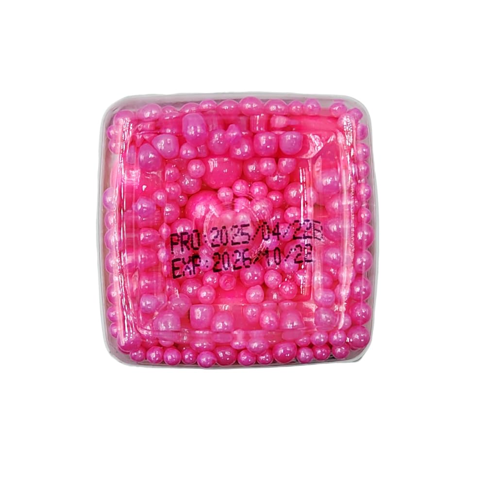 Edible Rose Pink Sugar Pearls Candy Sprinkles 120G/ 4.23Ounce Baking Cake Sprinkles Cupcake and Cake Topper Cookie Decorations Wedding Party Valentines Halloween Christmas Supplies