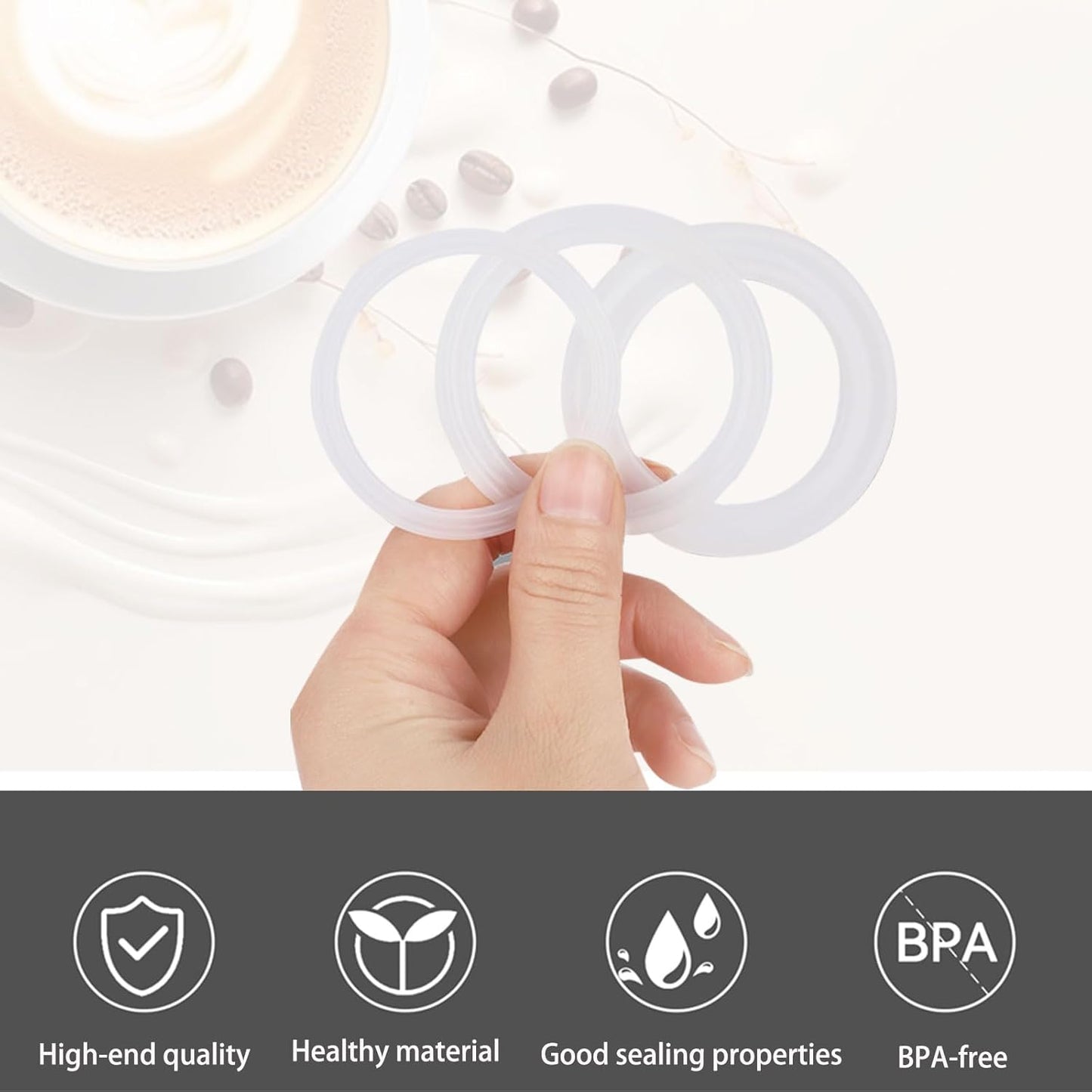 2 Pcs Filter with 3 Pcs Silicone Gasket Seals for 9 Cup 12 Cup Stovetop Espresso Coffee Maker Replacement Parts for Big Tummy and Straight Stainless Steel Moka Pot