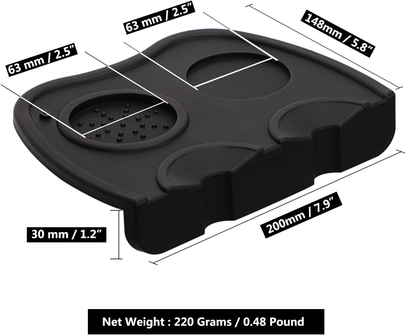 Coffee Tamper Mat Silicone Corner Tamping Mat (Large)