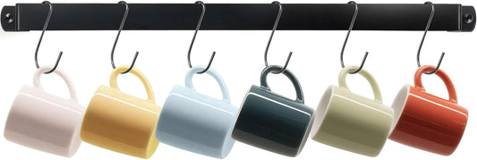 AJART Coffee Mug Rack Wall-Mounted: 12-Hook Cup Holder - Ideal for Coffee Bars & Apartment Kitchens - Space-Saving Solution - 1 Pack