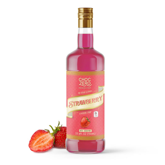 ChocZero Flavoring Syrup, Strawberry Flavor, Sugar Free Syrup for Drinks, Keto Friendly, 25.4 Fluid Ounces