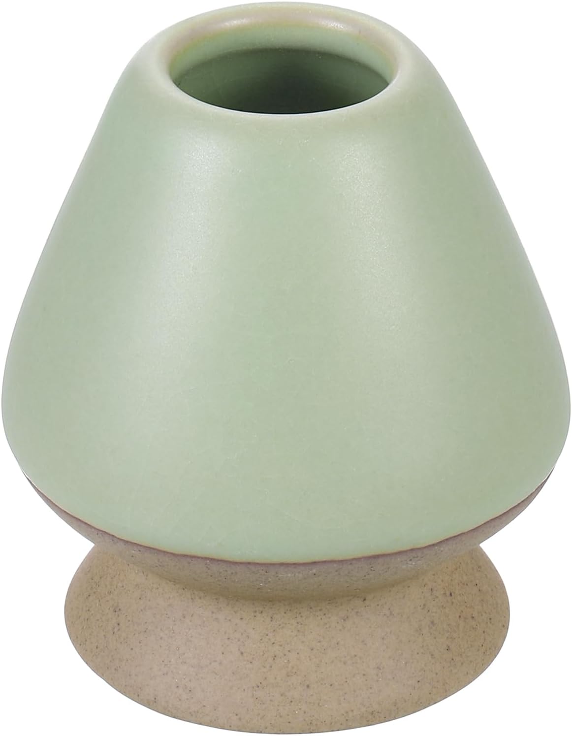 HARFINGTON Ceramic Chasen Stand 66mm Matcha Whisk Holder Teas Set Whisks Stand Traditional Matcha Tea Chasen Holder Tea Set Accessories for Tea Tasting, Gray Green