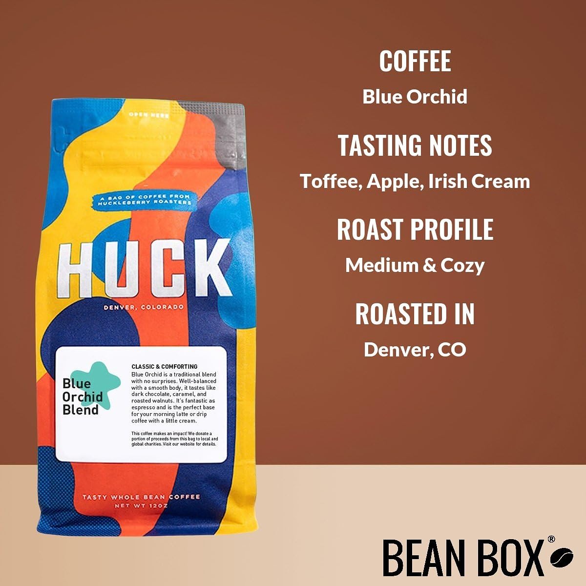 Blue Orchid - Roasted by Huckleberry Roasters - Whole Bean Coffee - 2 Pound Bag