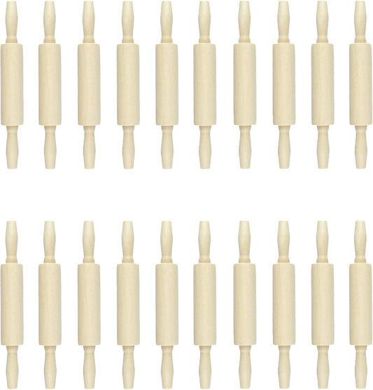 20 Pack Wood Small Rolling Pin for Kids, 7.9 Inch Kids Rolling Pin for Home Kitchen