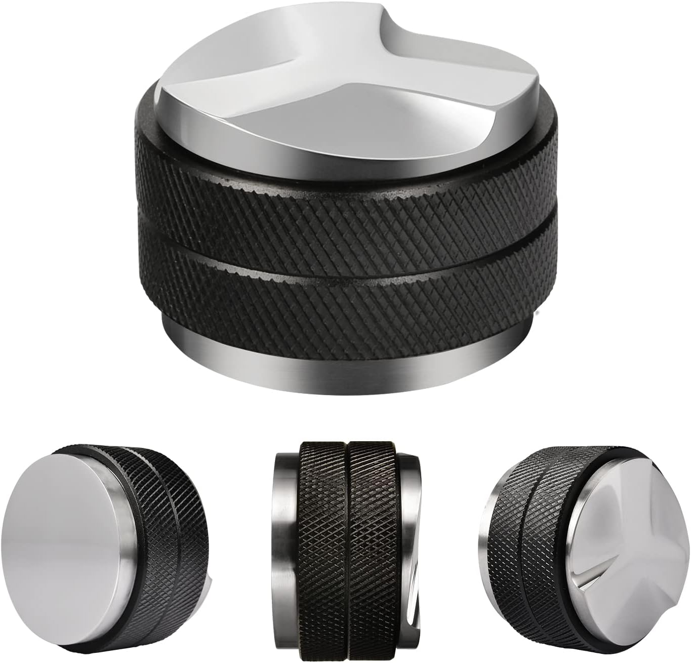 51mm Espresso Tamper, Coffee Distributor Adjustable Height, Coffee Leveler Fits with Two-in-one Double-head and Flat-bottom Three Leaf for Macaroons Espresso Coffee