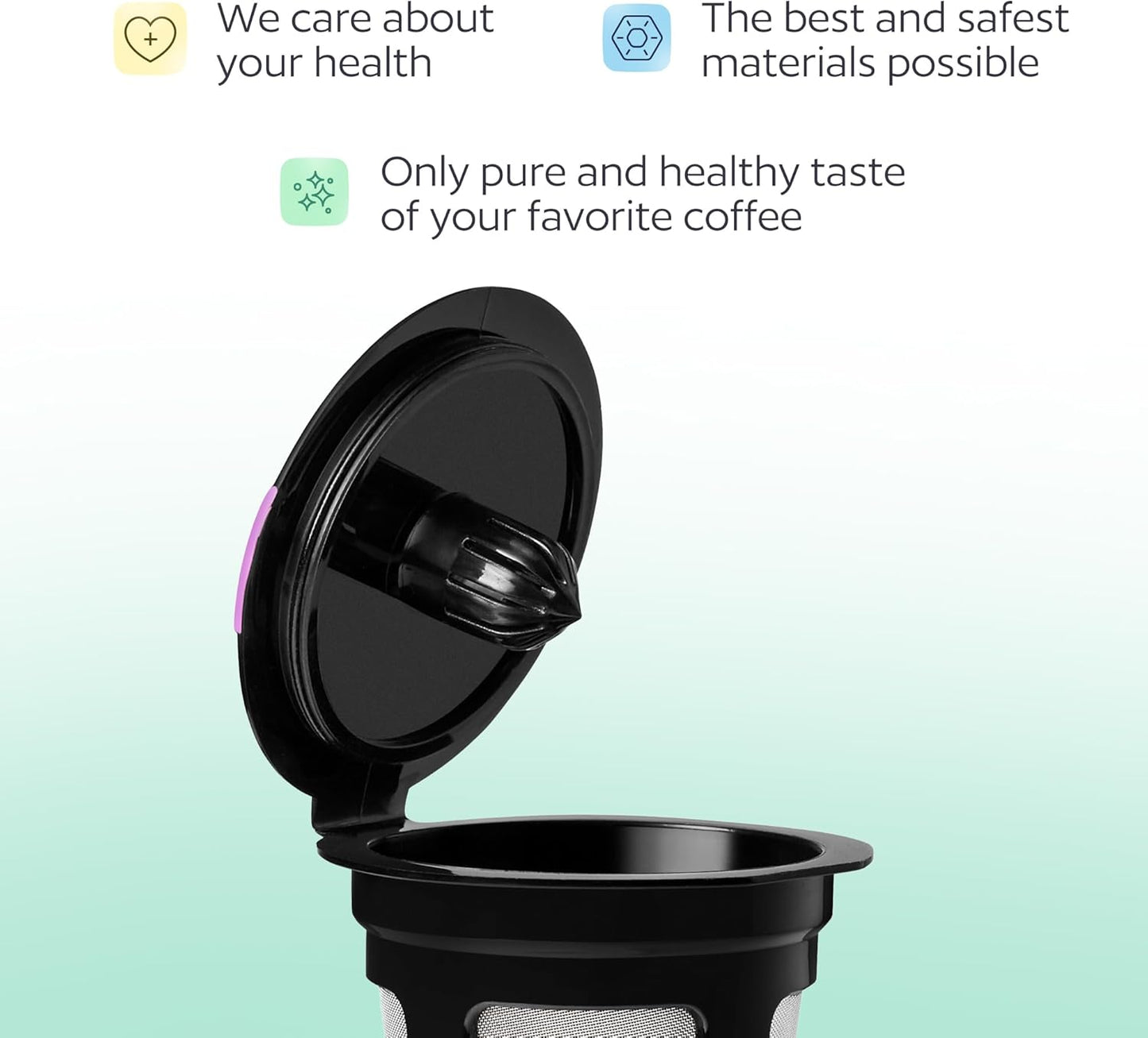 GoodCups 4 Reusable K Cups for Keurig - 4 Black Refillable Kcups Coffee Filters for Keurig Coffee Makers