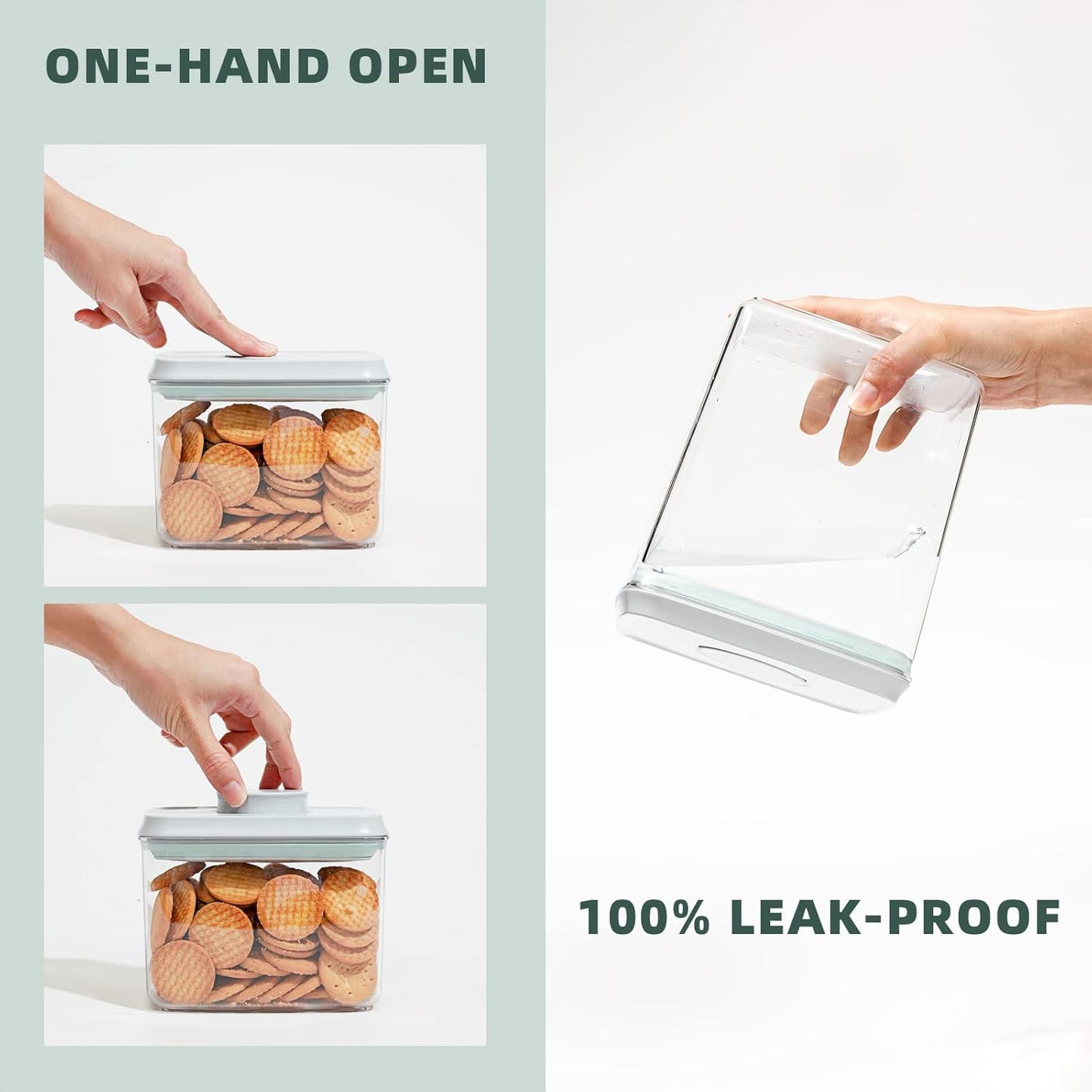 Airtight Pop Food Containers with Lids, 10 PCS Kitchen and Pantry Organization Canisters for Cereal, Dry Food, Sugar, Snack, Flour, Spaghetti