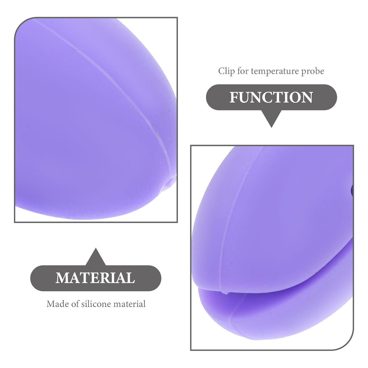 Thermometer Fixing Clip Silicone Thermometer Clip Non-Scratch Design Compatible with Probe Kitchen Accessory for Candle Soap Jam Candy Milk Chocolate Cooking