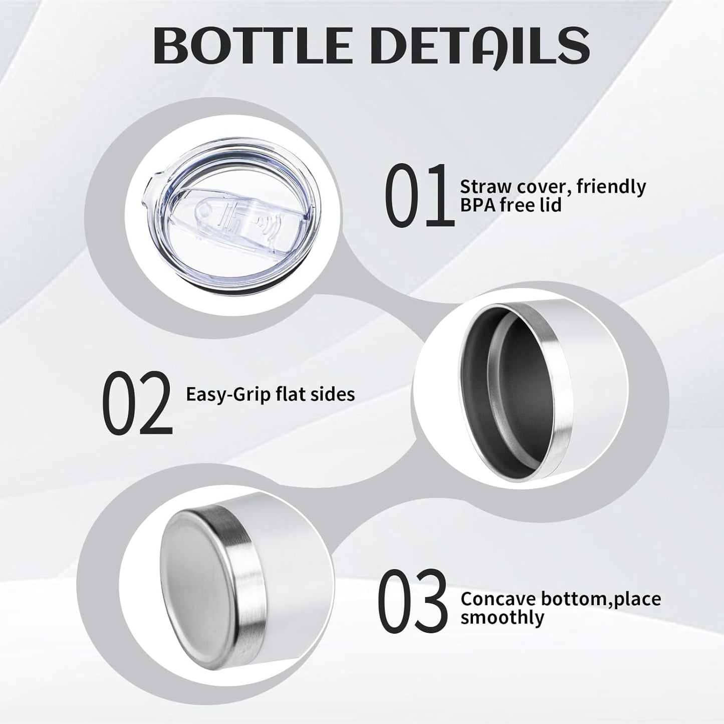 20oz Tumbler Bulk with Lid and Straw, Stainless Steel Double Wall Vacuum Insulated Travel Mug, Powder Coated Coffee Cups for Hot and Cold Drinks,Funny Gifts for Women Men(White,1)