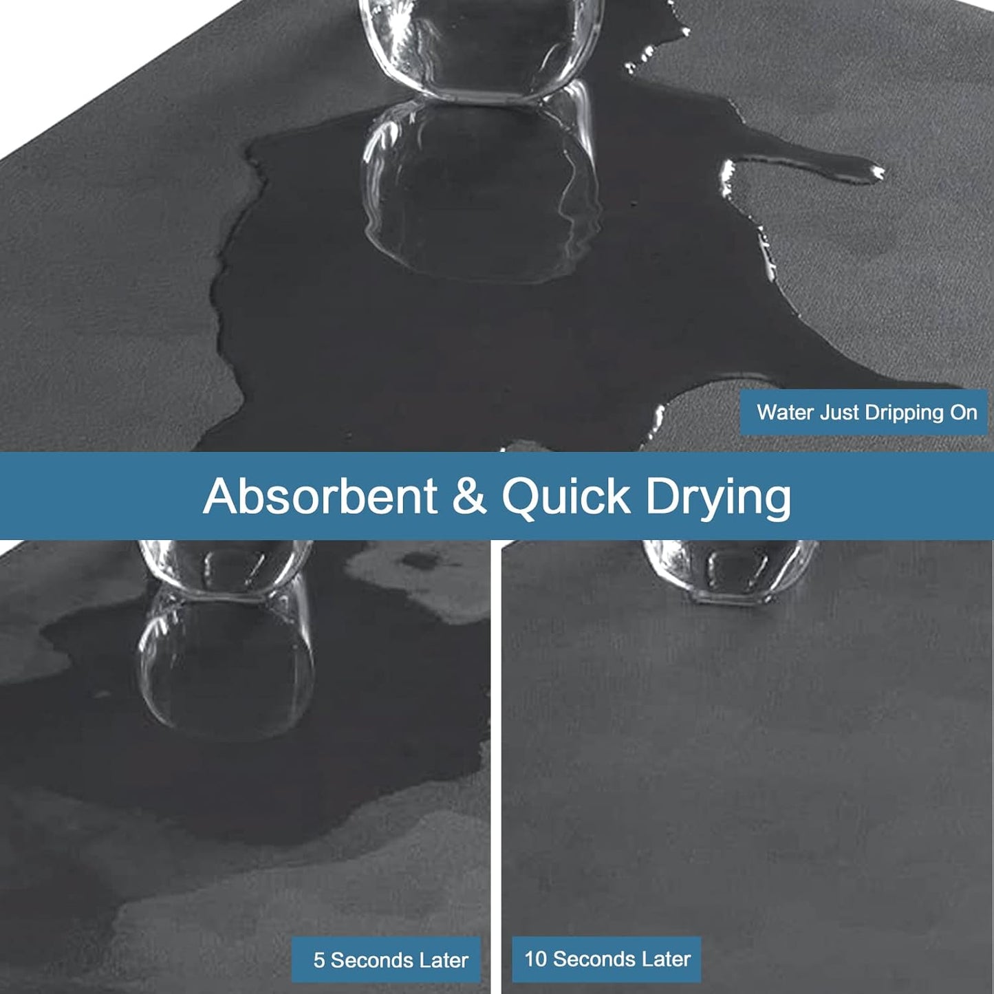 Coffee Mat 12''x19'', Dish Drying Mats for Kitchen Counter Absorbent Hide Stain Bar Mat Coffee Bar Accessories Anti Spill Mat Rubber Backed Fit Under Coffee Maker Espresso Machine Dish Rack (Gray)