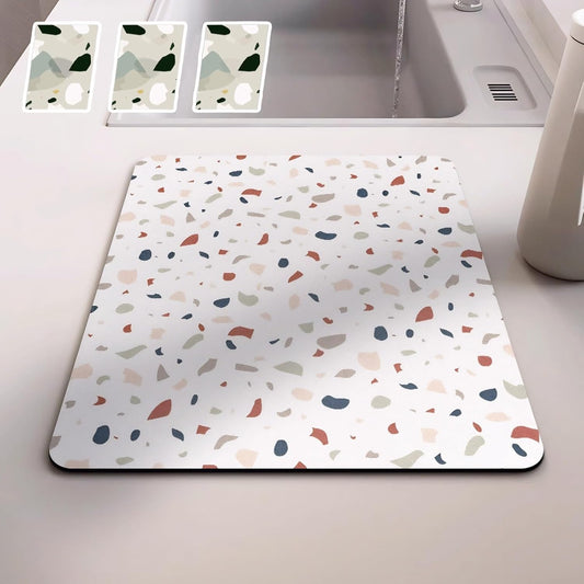 Dish Drying Mat - Absorbent Countertop Mat for Coffee Maker, Expresso Machine, Kitchen Use (01,16''×20'')