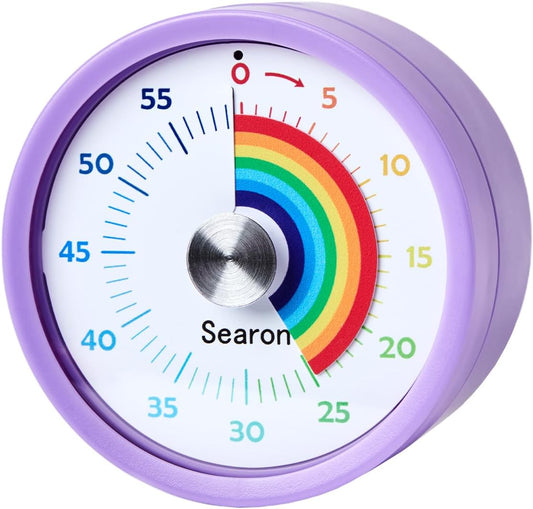 Searon Kitchen Timers for Cooking, Magnetic Visual Timer for Kids Teachers Classroom School ADHD Autism Oven or Adult with Special Needs (Purple)